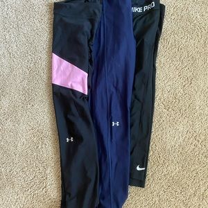 Nike and underarmour leggings bundle